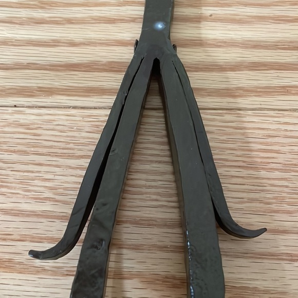 Metal Scrolled Hand Forged with Amber Color Elongated Sitting Vase Wall Piece - Picture 8 of 13